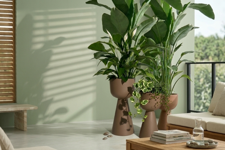 Donice mokka na taras Zendo 80 i 65 cm wysokości